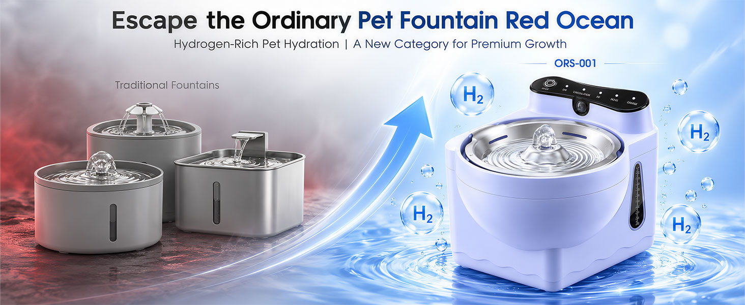 Escape the Red Ocean of Ordinary Pet Fountains – Hydrogen-Rich Pet Hydration New Opportunity