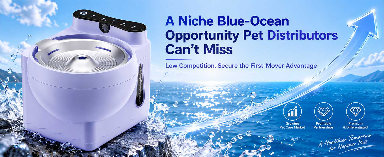 A Niche Blue‑Ocean Track: Hydrogen‑Rich Pet Water Fountain for Distributors